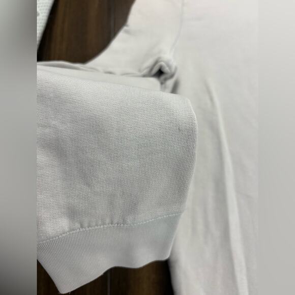 Club Monaco 85 size XL White Ivory Beige Gray Sweatshirt Comfy Cozy Pullover Top - Picture 5 of 10
